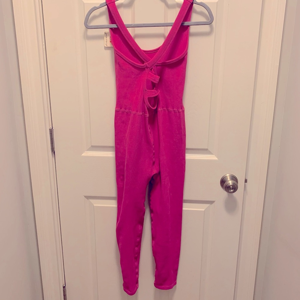 Free People Pink Ribbed Jumpsuit - Picture 5 of 9